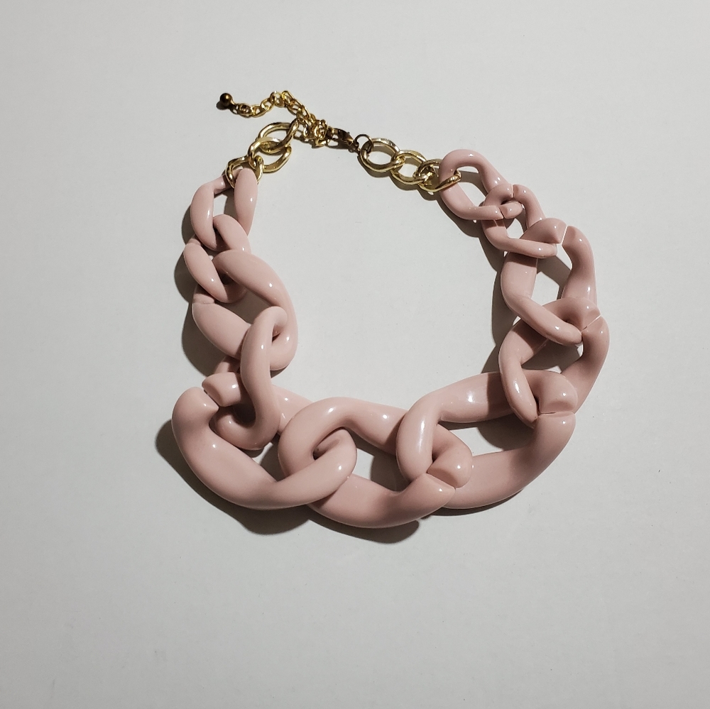 Nude/Pink Link Statement Necklace